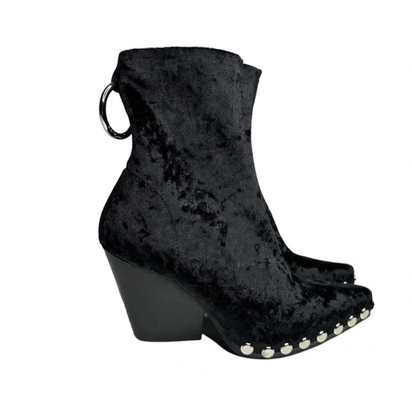 Jeffrey Campbell Walton Studded Bootie in Black Velvet Silver. Sz: 5.5 - Picture 5 of 14
